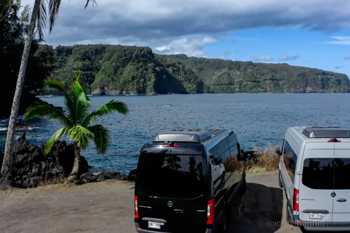 Aloha Eco Adventures Mercedes vans Road to Hana tour Peninsula Keanae