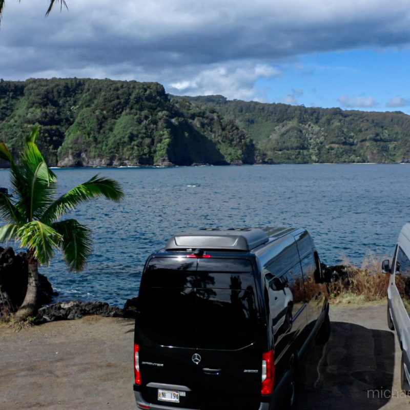 Aloha Eco Adventures Mercedes vans Road to Hana tour Peninsula Keanae