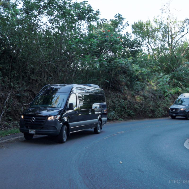 a car parked on the side of a road