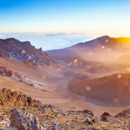 a canyon with a mountain in the background